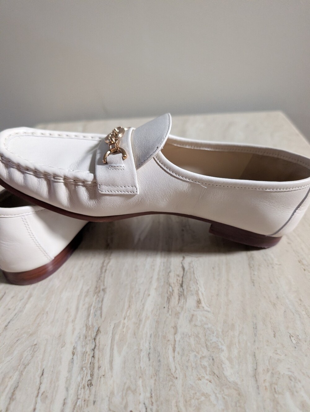 Sam Edelman Lucca Bit Loafer in Modern Ivory Leather Size 8 - Picture 6 of 10